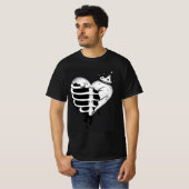 Broken Heart Crown Skeleton T-Shirt – ダークゴシック Tシャツ (正面フル)