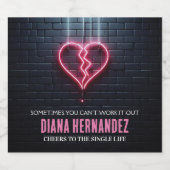 Broken Heart Divorce Party スパークリングワインラベル (シングルラベル)