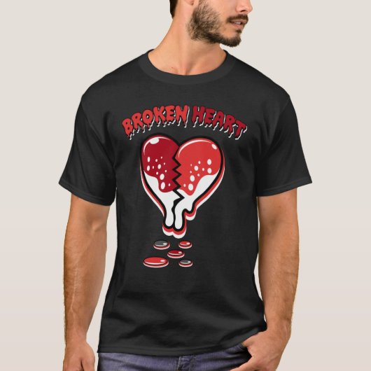 Broken Heart Dripping Chile Red 9s Matching Tシャツ (正面)