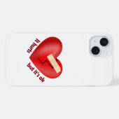 Broken heart healed with patch and life quote iPhoneケース (裏面横)