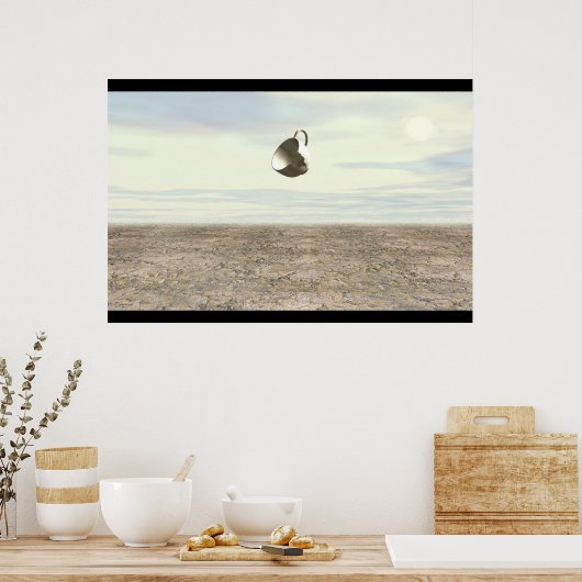 Broken Teacup Hovering ポスター (キッチン)