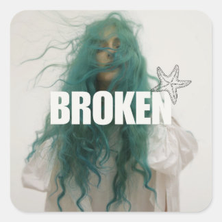 BROKEN teal-haired figure sticker スクエアシール