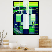 Broken Tv Glitch Art ポスター (キッチン)