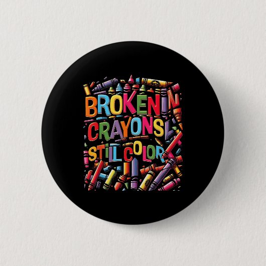 Brokencylayonまだ色のメンタルヘルス認識度S 缶バッジ (正面)