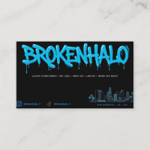 BROKENHALO 高級ストリートウェアビジネスカード - ブルー