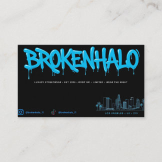 BROKENHALO 高級ストリートウェアビジネスカード - ブルー 名刺