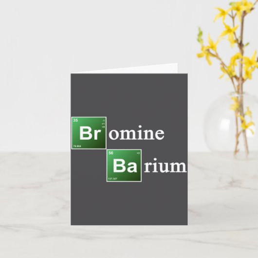 Bromine And Barium Periodic Table Chemistry Elemen カード (黄色い花)