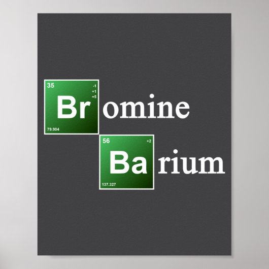 Bromine And Barium Periodic Table Chemistry Elemen ポスター (正面)