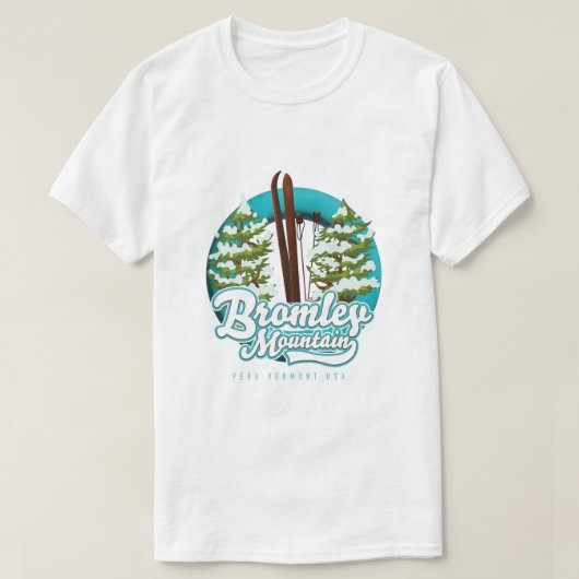 Bromley Mountain Peru Vermont USスキーロゴ Tシャツ (デザイン正面)
