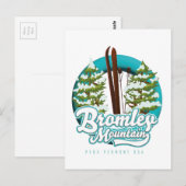 Bromley Mountain Peru Vermont US スキーロゴ ポストカード (正面/裏面)