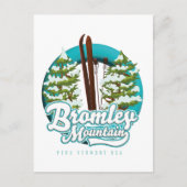 Bromley Mountain Peru Vermont US スキーロゴ ポストカード (正面)