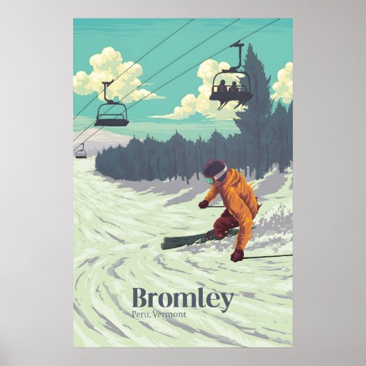 Bromley Vermont Ski Resort Travel Poster ポスター (正面)