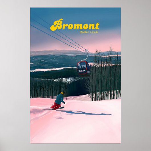 Bromont Canada Ski Resort Travel Poster ポスター (正面)