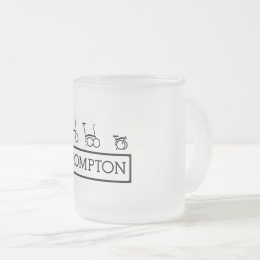 Bromptonのバイクは10のozの曇らされたガラスのマグを曇らしました フロストグラスマグカップ (正面右)