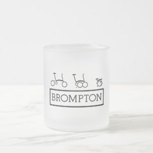 Bromptonのバイクは10のozの曇らされたガラスのマグを曇らしました フロストグラスマグカップ