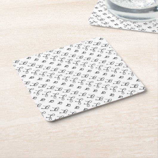 Bromptonの折るバイクの自転車 スクエアペーパーコースター (アングル)