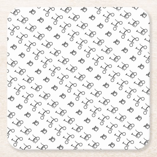 Bromptonの折るバイクの自転車 スクエアペーパーコースター (正面)