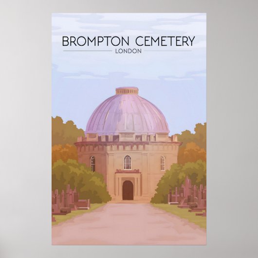 Brompton Cemetery London Travel Poster ポスター (正面)