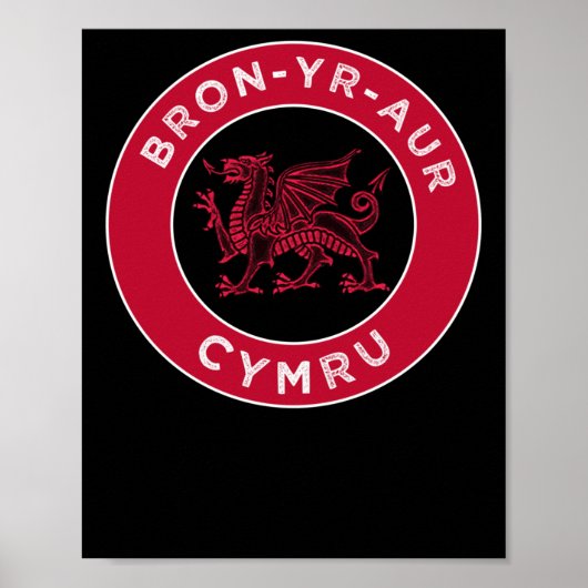 Bron-yr-aur Welsh Place Names Cymruステッカー ポスター (正面)
