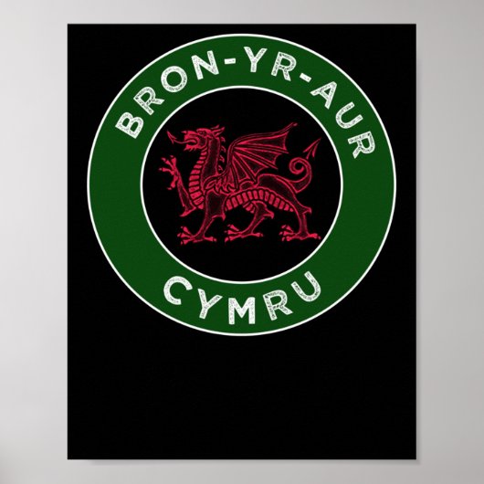 Bron-yr-aur Welsh Place Names Cymru 2ステッカー ポスター (正面)