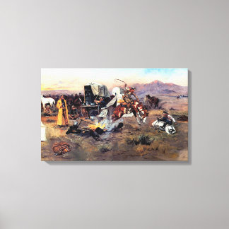 Bronc in Cow Camp by Charles M. Russell キャンバスプリント