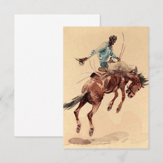 Bronc Rider 2 by Edward Borein サンキューカード (正面/裏面)