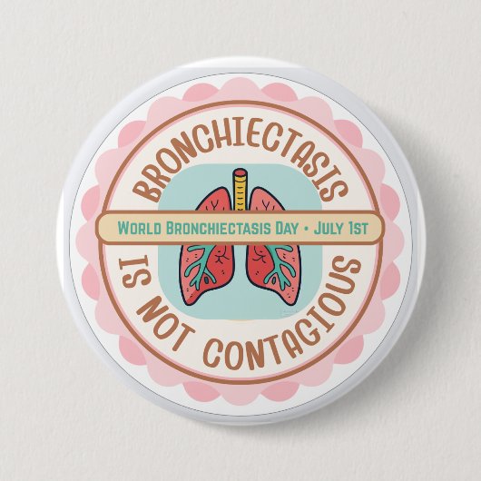 BRONCHIECTASIS AWARENESS 缶バッジ (正面)
