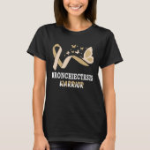 Bronchiectasis Awareness Pearl Ribbon Warrior Butt Tシャツ (正面)