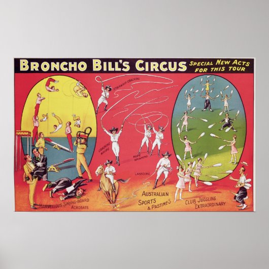 Broncho Bill's Circus, Birmingham c.1890-1910 ポスター (正面)