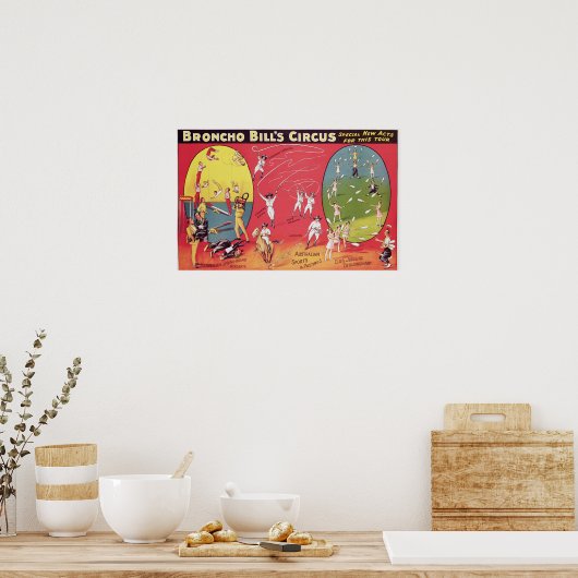 Broncho Bill's Circus, Birmingham c.1890-1910 ポスター (キッチン)
