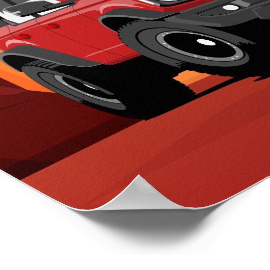 Bronco Off Road Adventure Vehicle Illustration ポスター (角)