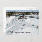 Bronson橋でdow's湖でスケートで滑ること ポストカード (正面/裏面)