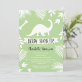 Brontosaurusの恐竜のベビーシャワー 招待状 (スタンド正面)