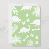 Brontosaurusの恐竜のベビーシャワー 招待状 (裏面)
