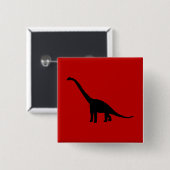 Brontosaurusの恐竜の影の有史以前の動物 缶バッジ (正面&裏面)