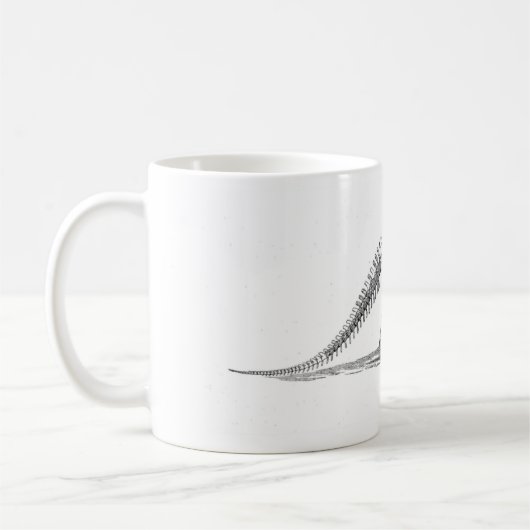 Brontosaurusの恐竜の旧式なプリント コーヒーマグカップ (左)