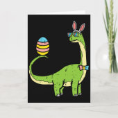 Brontosaurus Bunny Ears Egg Easter Day Dinosaur Di カード (正面)