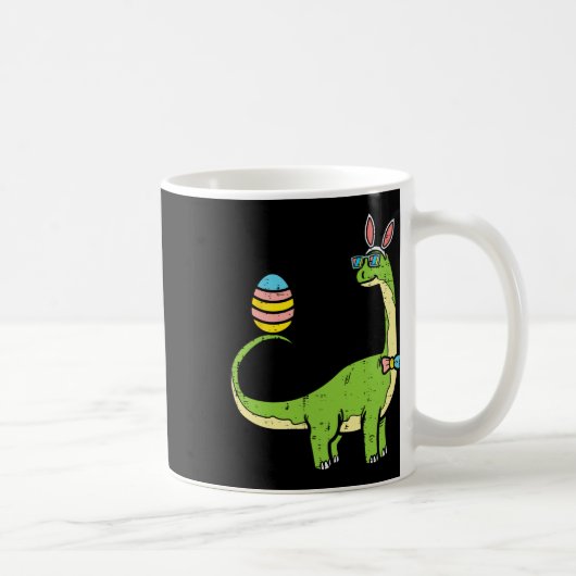 Brontosaurus Bunny Ears Egg Easter Day Dinosaur Di コーヒーマグカップ (右)