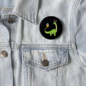 Brontosaurus Bunny Ears Egg Easter Day Dinosaur Di 缶バッジ (インサイチュ)