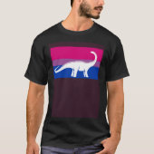 Brontosaurus Dinosaur Bisexual Pride Flag Aestheti Tシャツ (正面)