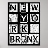 Bronx New York | Grunge Typography ポスター (正面)