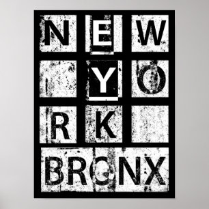Bronx New York   Grunge Typography ポスター