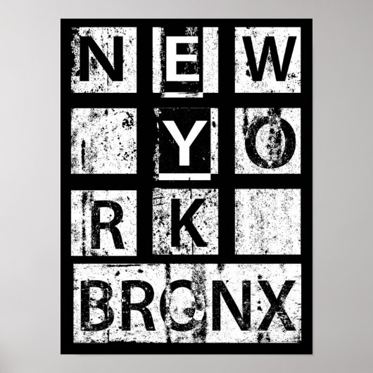 Bronx New York | Grunge Typography ポスター (正面)
