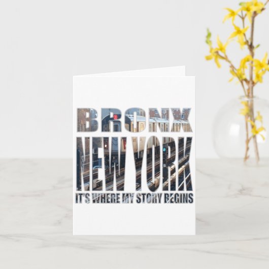 Bronx New York Where My Story Begins  カード (黄色い花)