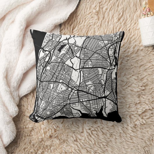 Bronx USA City Map クッション (ブランケット)