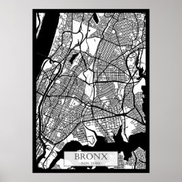 Bronx USA City Map ポスター