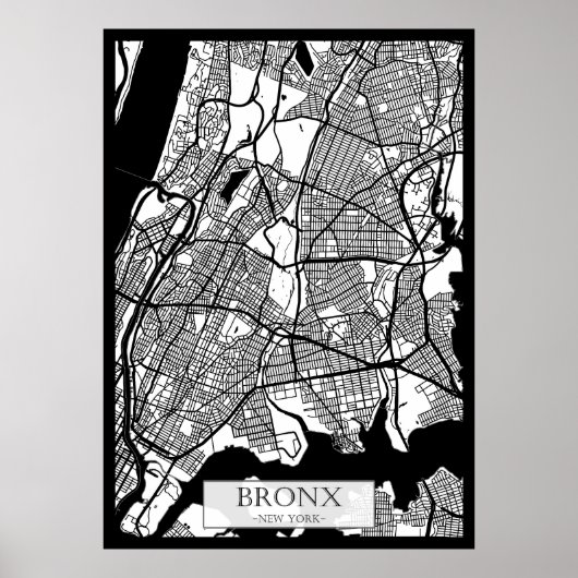 Bronx USA City Map ポスター (正面)