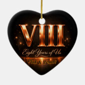 Bronze 8th Anniversary Heart-Shape Custom Ornament セラミックオーナメント (裏面)