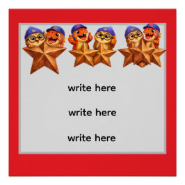 Bronze achievement poster, customisable star rewar ポスター