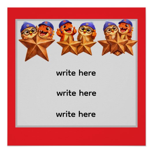 Bronze achievement poster, customisable star rewar ポスター (正面)